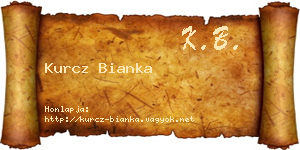 Kurcz Bianka névjegykártya
